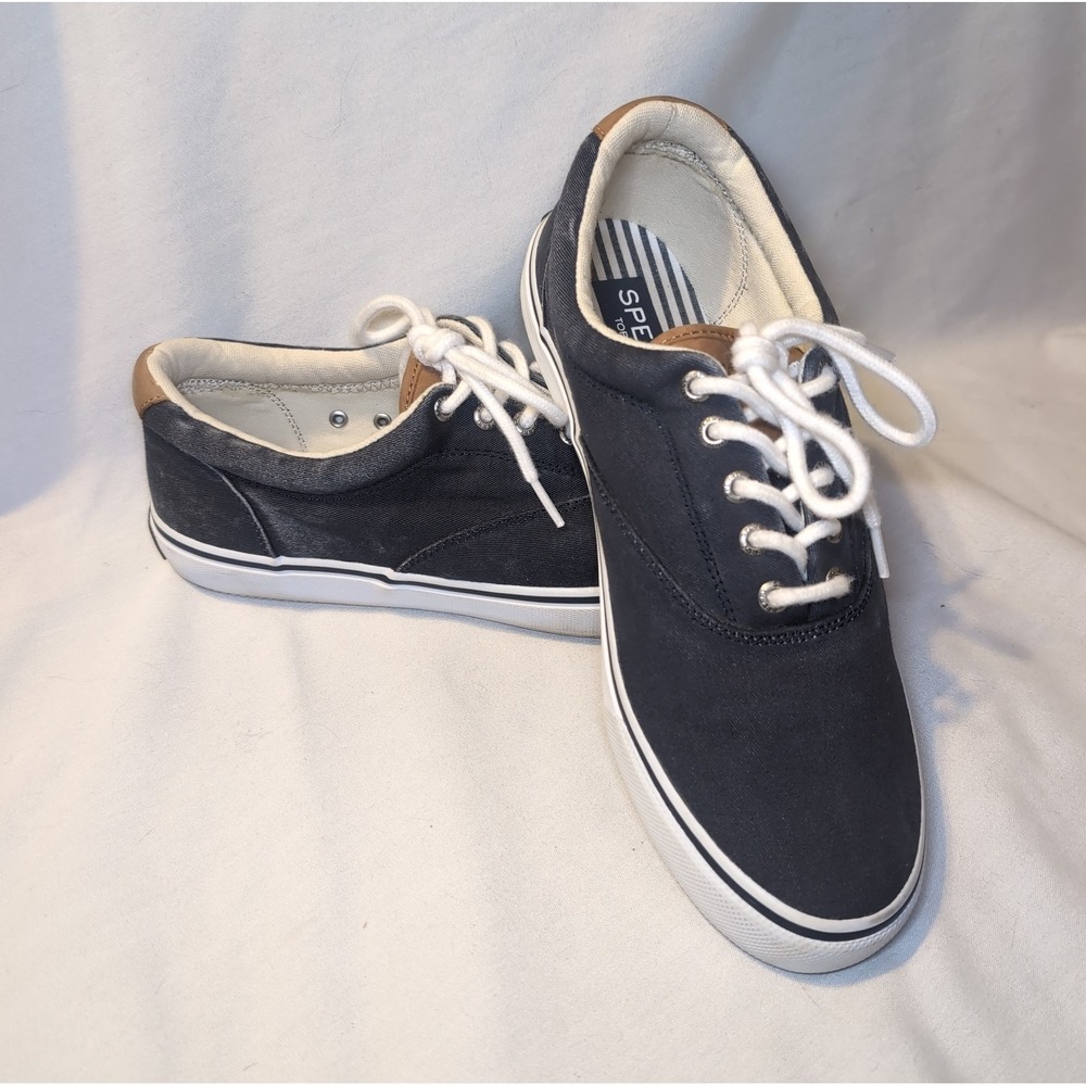 Sperry Top Sider CVO Salt-Washed Canvas Sneaker, 1048024, Navy, Size 10.5M